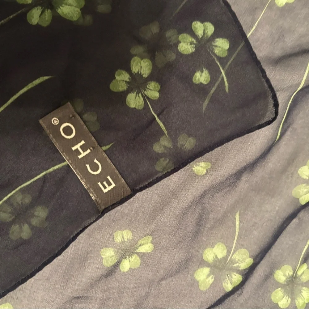 Beautiful silk Echo scarf shamrocks